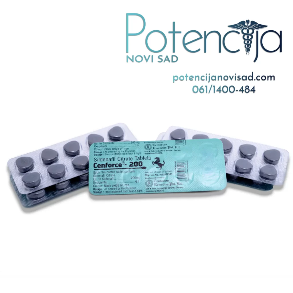 Cenforce 200, sa visokim sadržajem aktivnih sastojaka, jedan je od najboljih generika sildenafila na tržištu koji leči erektilnu disfunkciju. Lek je pogodan za lečenje prvih znakova impotencije i može zaustaviti prostatitis i adenom prostate.<br /> Među prednostima Cenforce 200 su:<br /> ⋯ najveći sadržaj aktivnog sastojka sildenafil (200 mg) za najznačajniji efekat
⋯ brz početak delovanja (30-60 minuta)
⋯ efekat može trajati nekoliko sati polnog odnosa
⋯ povećana izdržljivost i performanse
⋯ može se kupiti na mreži bez recepta CENFORCE 200mg Potencija Novi Sad